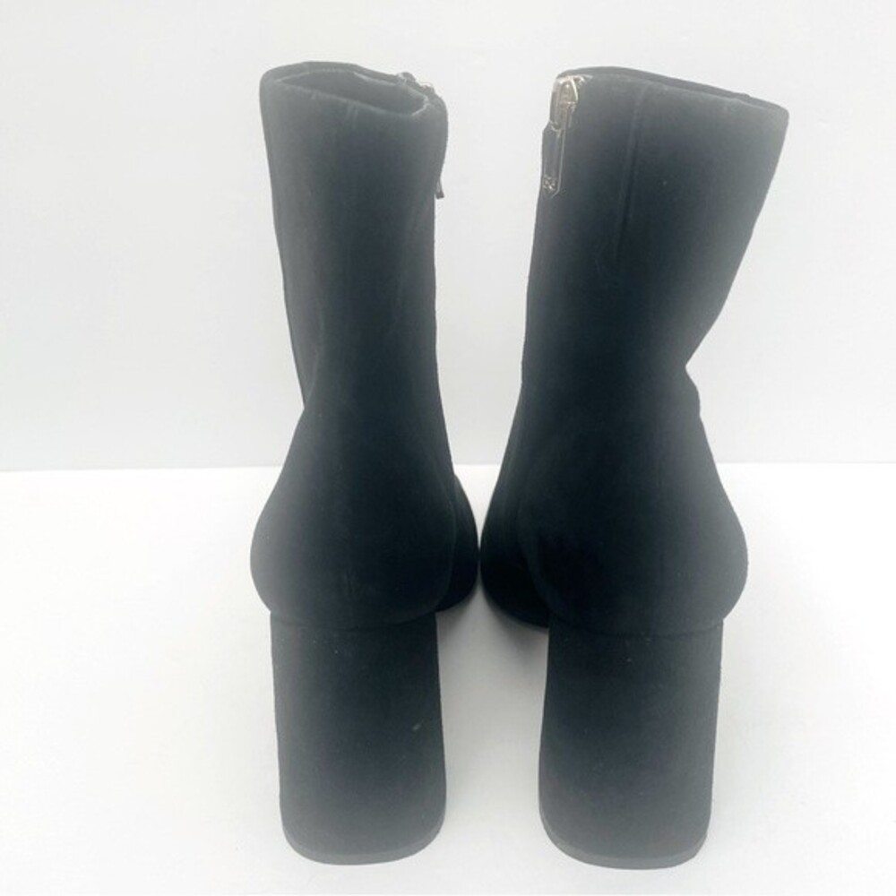 SAM EDELMAN Codie Black Leather Side Zipper Square Toe Heeled Booties Size 10.5 - Picture 8 of 11